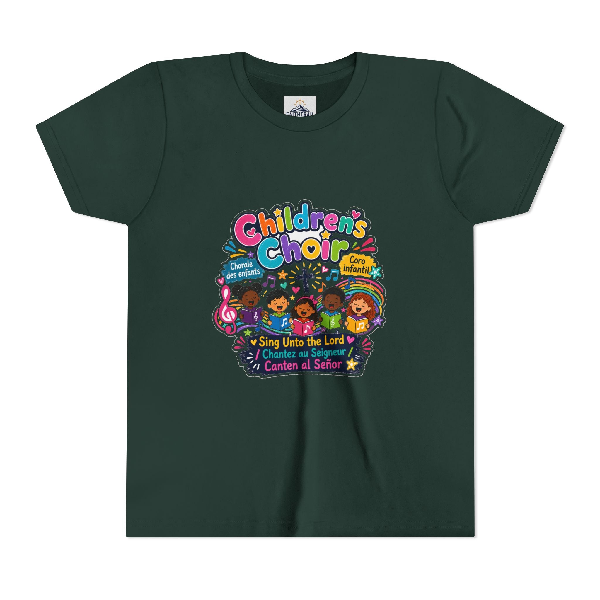Children's Choir Youth Tee — Colorful 'Children's Choir' Gospel Music Shirt for Kids