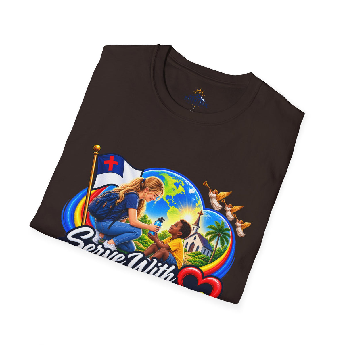 Serve With Compassion T-Shirt — Christian Volunteer Faith Tee