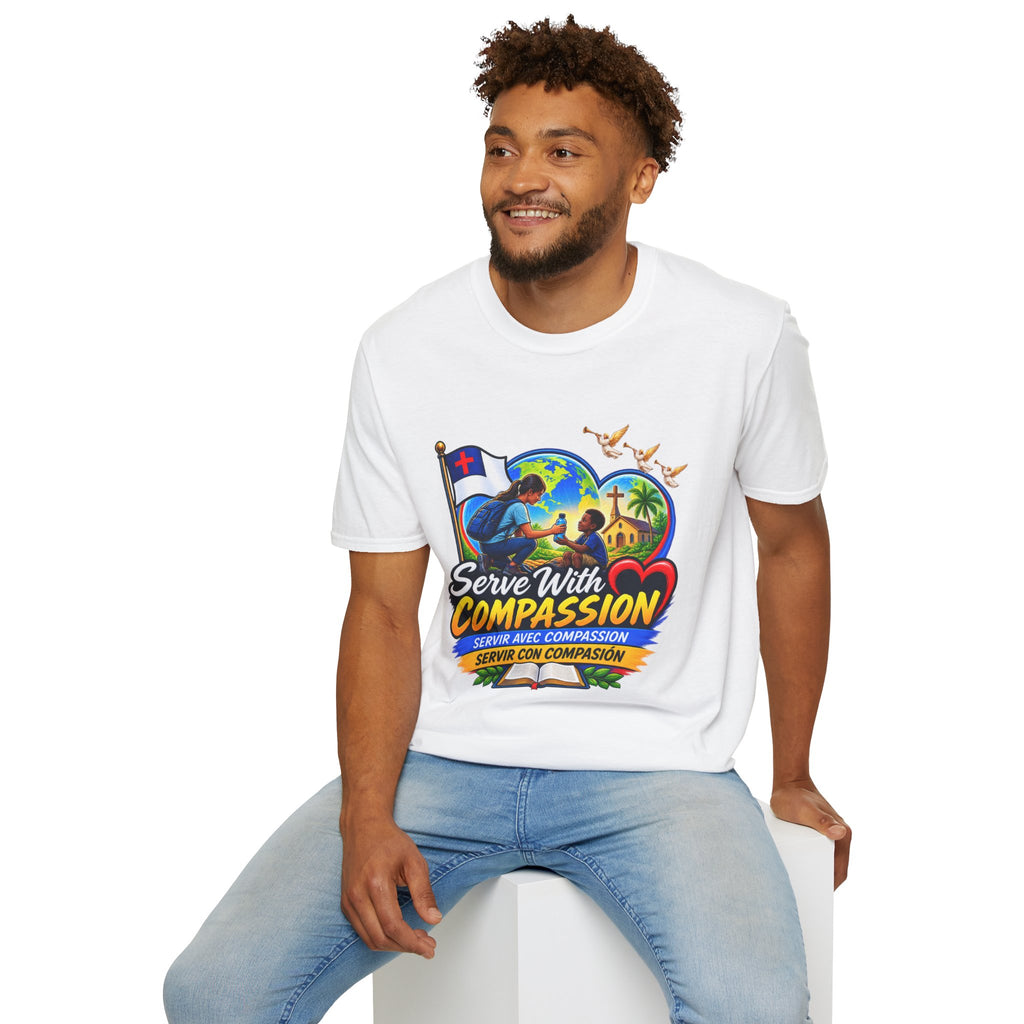 Serve With Compassion T-Shirt — Christian Faith-Based Volunteer Tee