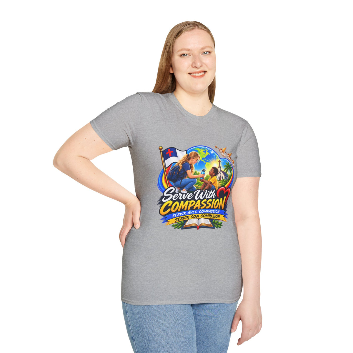 Serve With Compassion T-Shirt — Christian Volunteer Faith Tee
