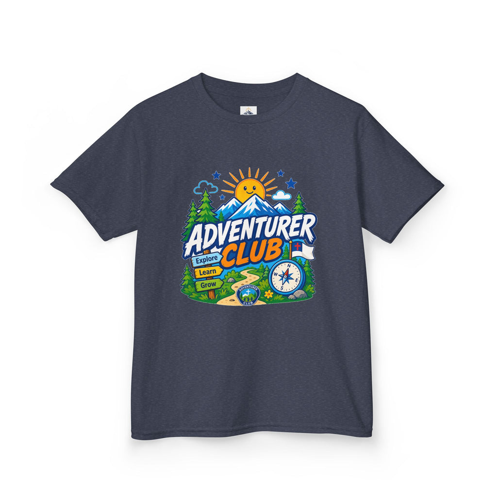 Adventurer Club Kids Tee | Camping Compass Sunrise Outdoors
