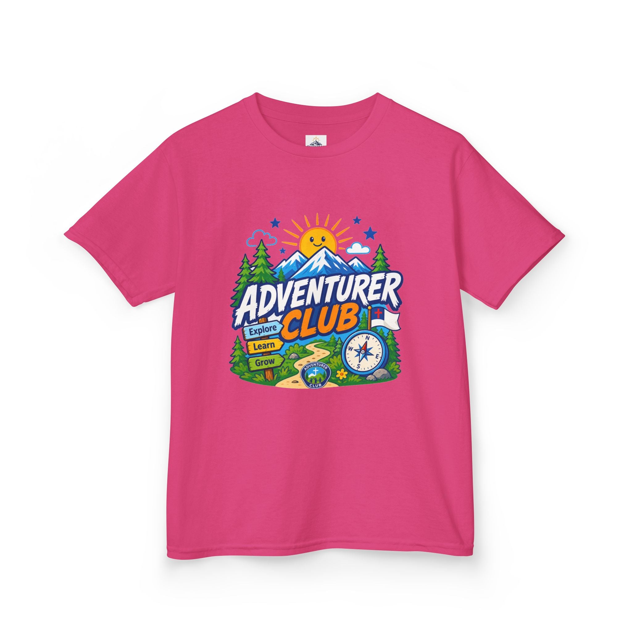 Adventurer Club Kids Tee | Camping Compass Sunrise Outdoors