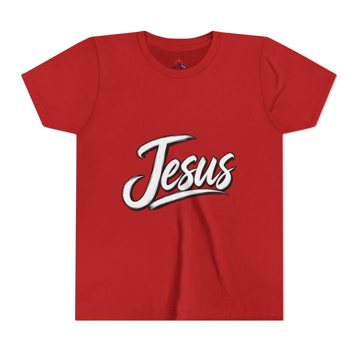 Youth Tee — 'Jesus' Script Graphic Christian Kids Shirt