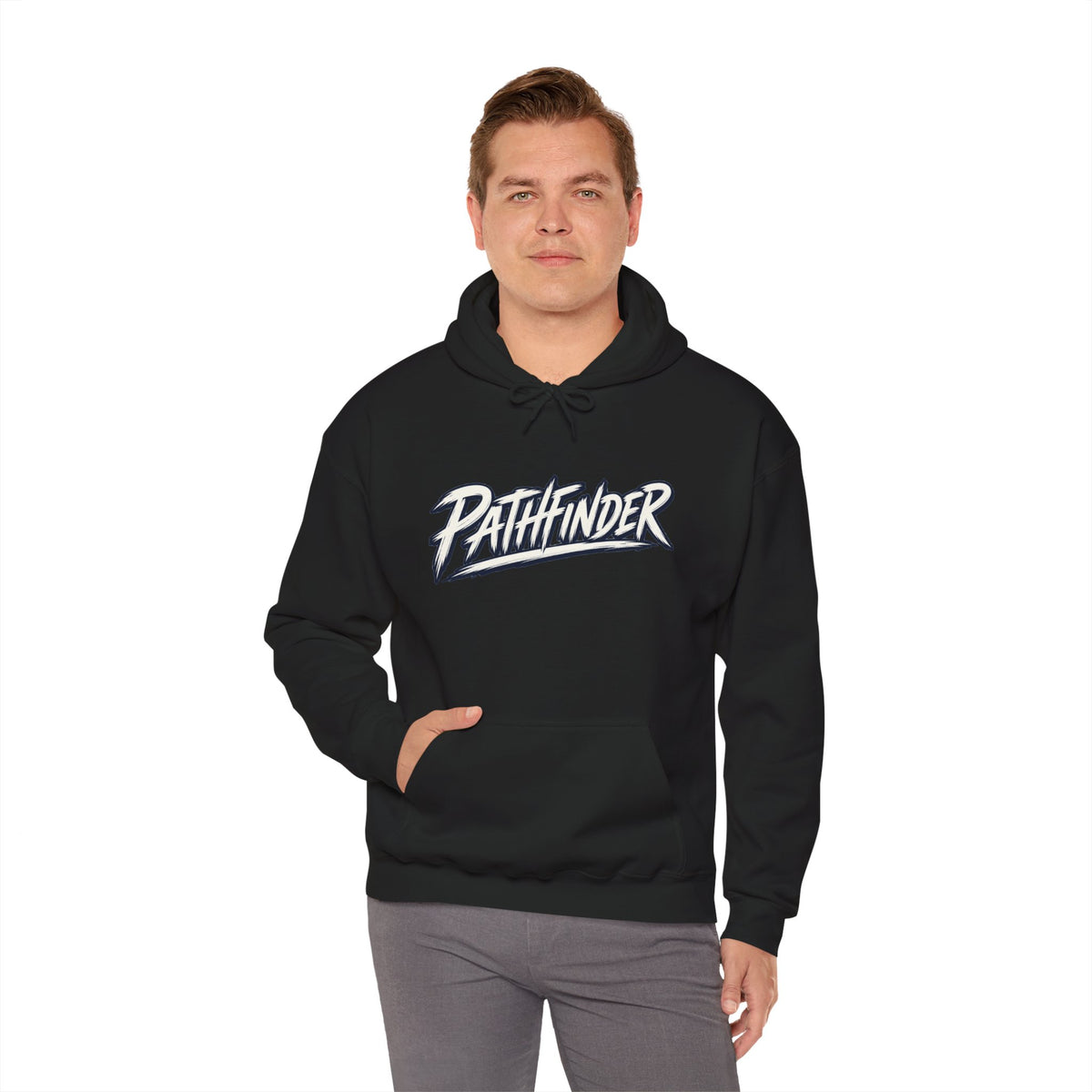 Pathfinder Graphic Hoodie — Retro Script Logo Pullover