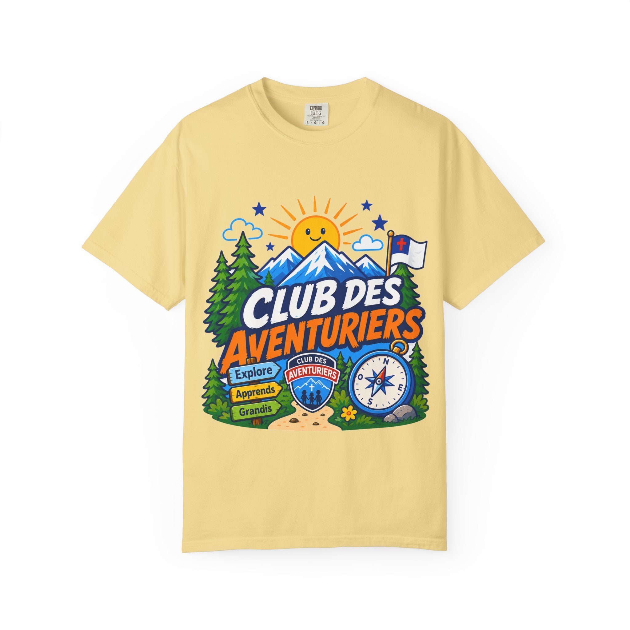 Club des Aventuriers T-Shirt Unisexe (Adultes) | Camping Boussole et Soleil