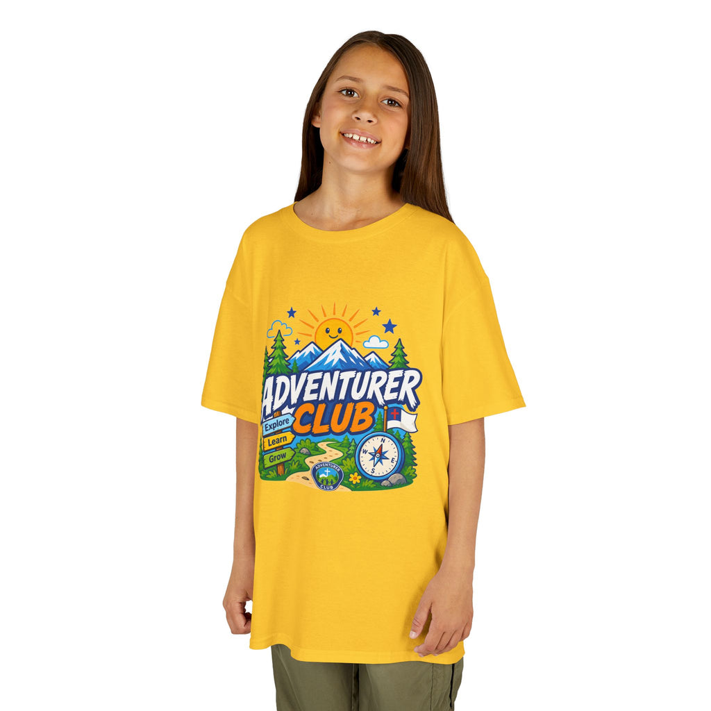 Adventurer Club Kids Tee | Camping Compass Sunrise Outdoors