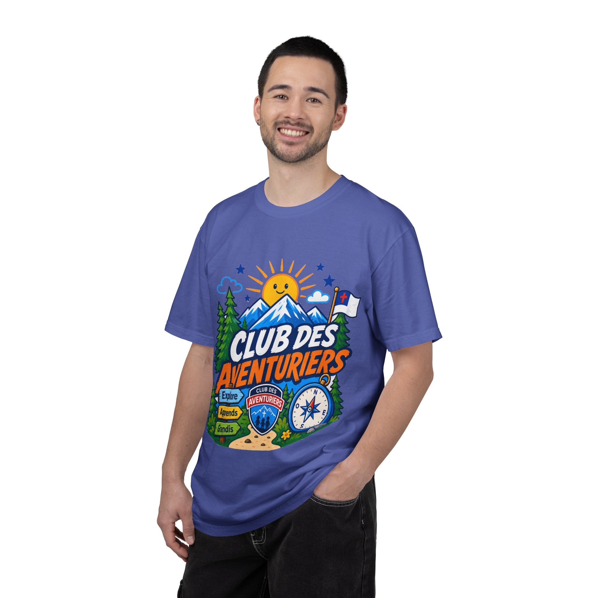 Club des Aventuriers T-Shirt Unisexe (Adultes) | Camping Boussole et Soleil