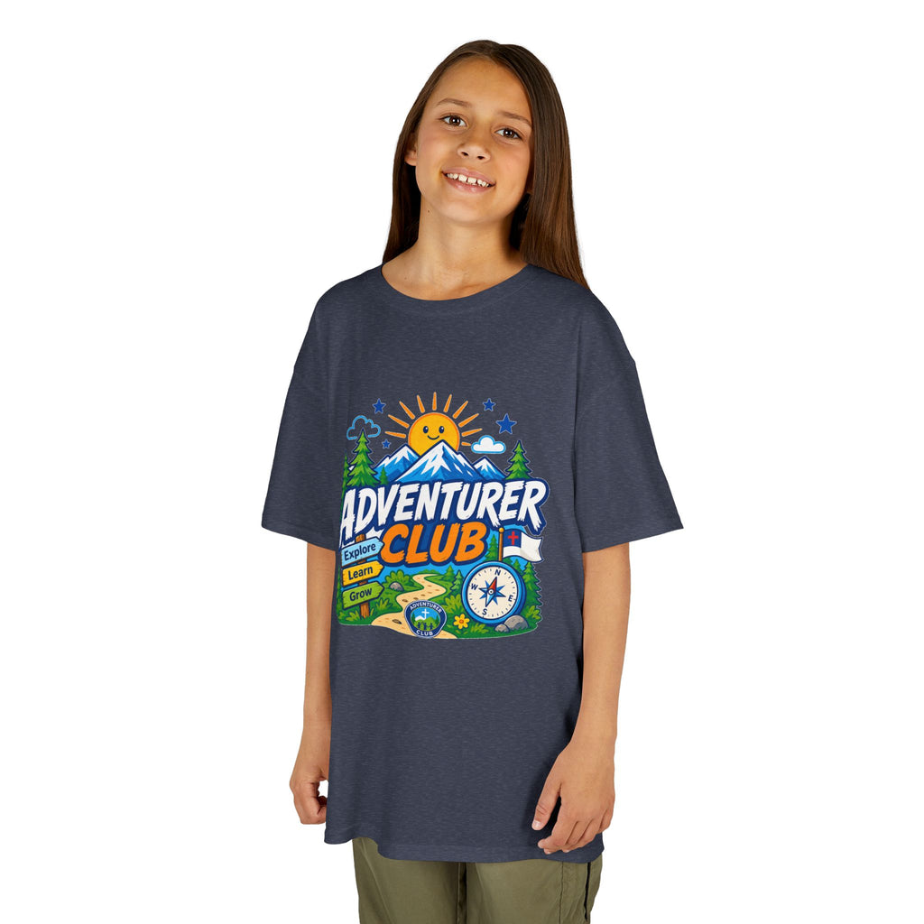 Adventurer Club Kids Tee | Camping Compass Sunrise Outdoors