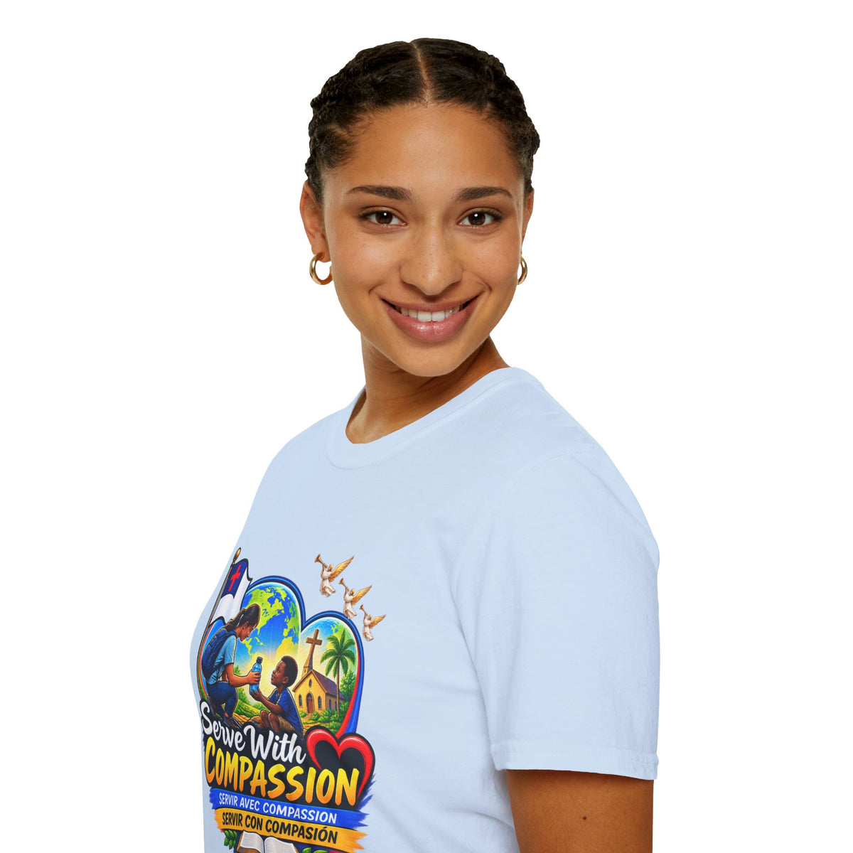 Serve With Compassion T-Shirt — Christian Faith-Based Volunteer Tee