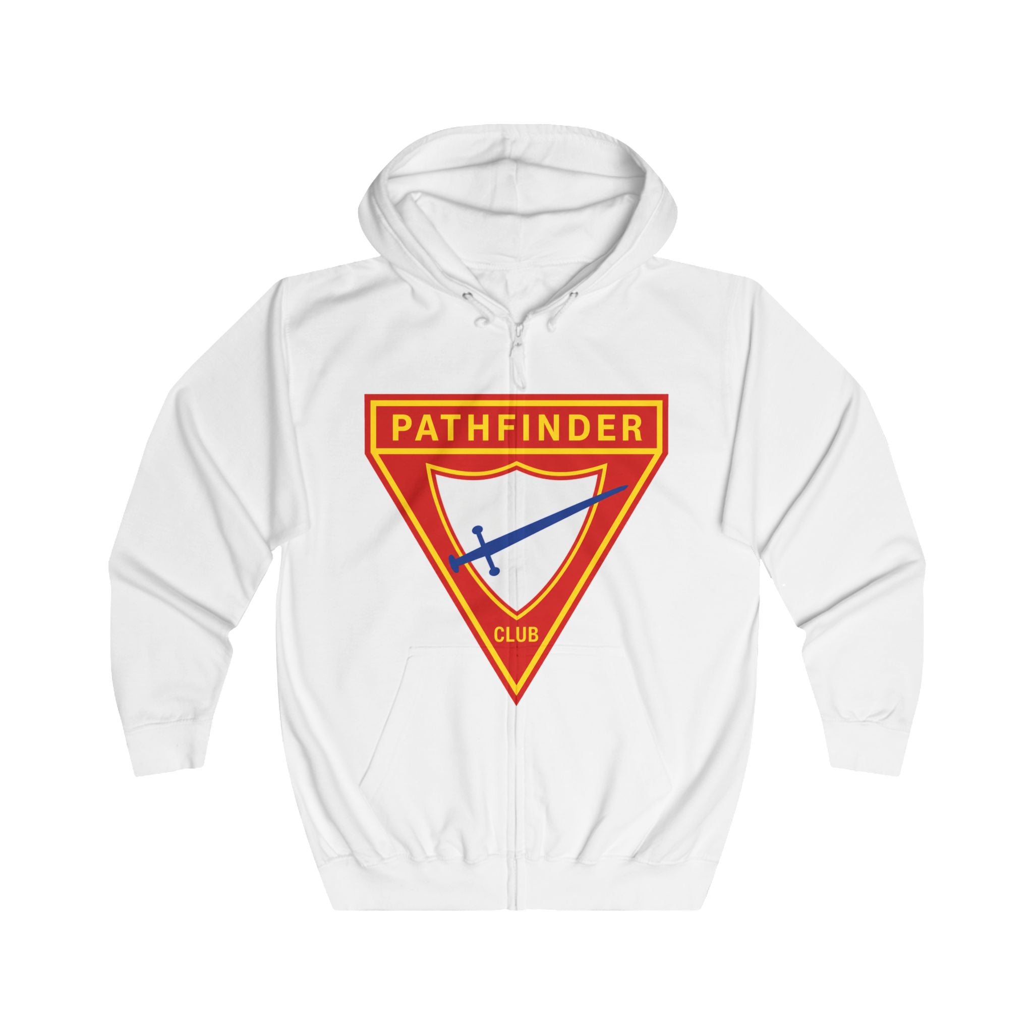 Pathfinder Club Zip Hoodie – Retro Shield Logo Hoodie
