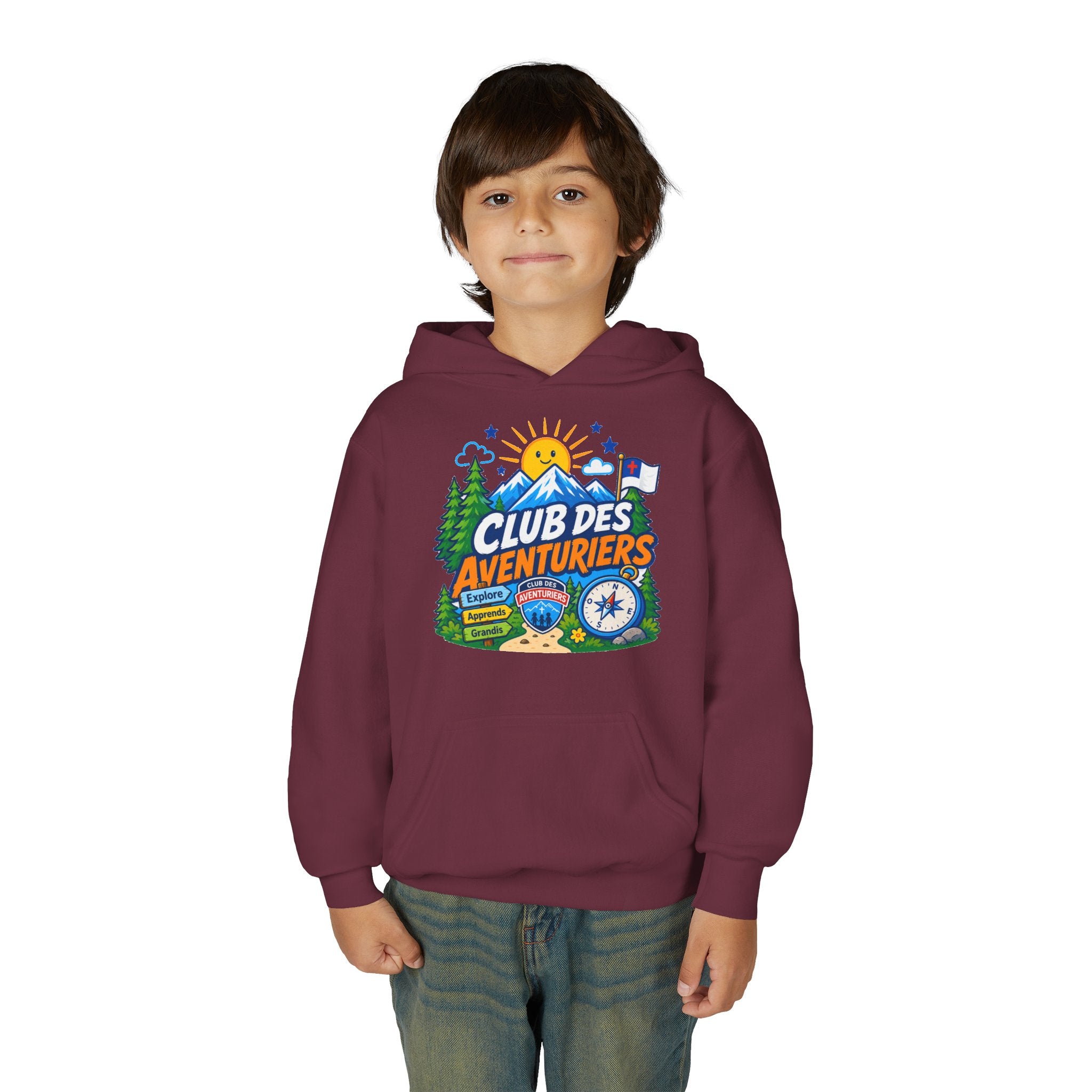 Club des Aventuriers Sweatshirt à Capuche (Enfants) | Design de Camping