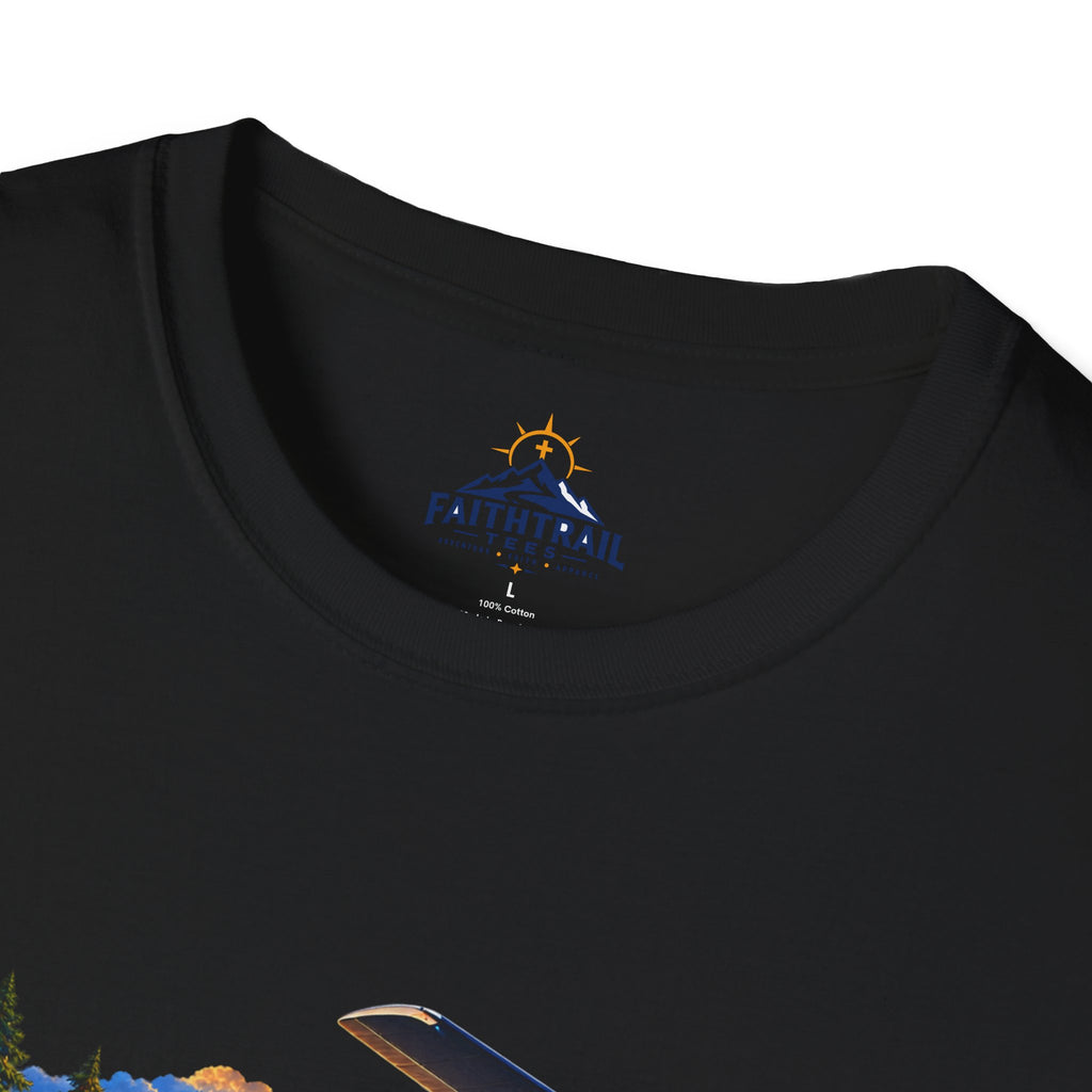 International Pathfinder Camporee 2029 (Stand Strong)- Coming Home T-Shirt — Vintage Airplane Sunset Travel Tee