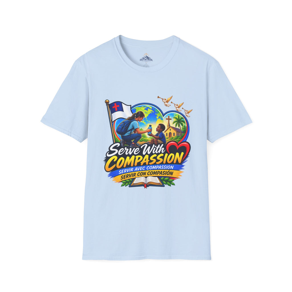 Serve With Compassion T-Shirt — Christian Faith-Based Volunteer Tee