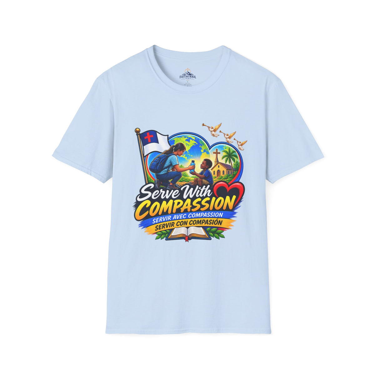Serve With Compassion T-Shirt — Christian Faith-Based Volunteer Tee