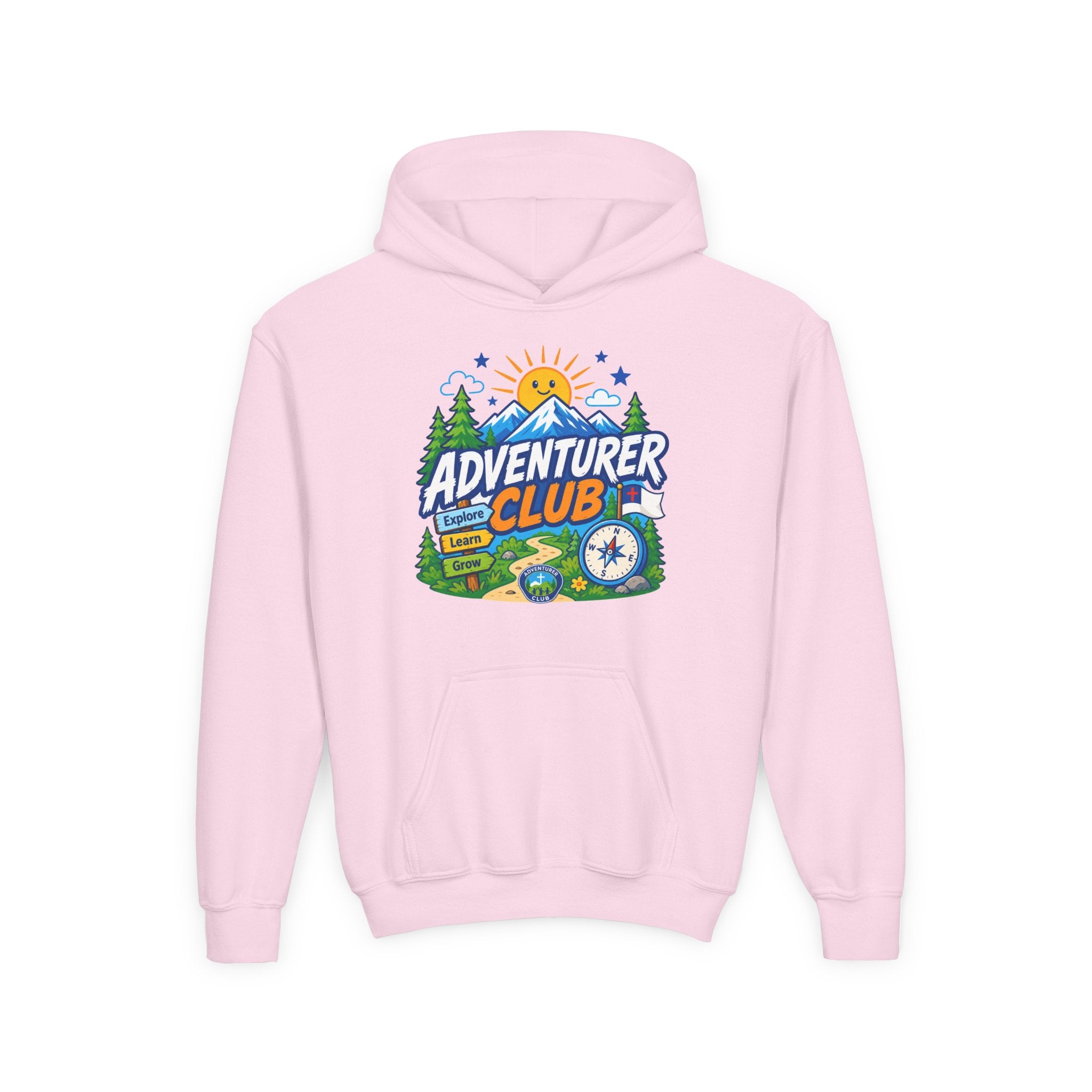 Adventurer Club Graphic Hoodie for Kids | Youth Sweatshirt, Outdoor Camping Design