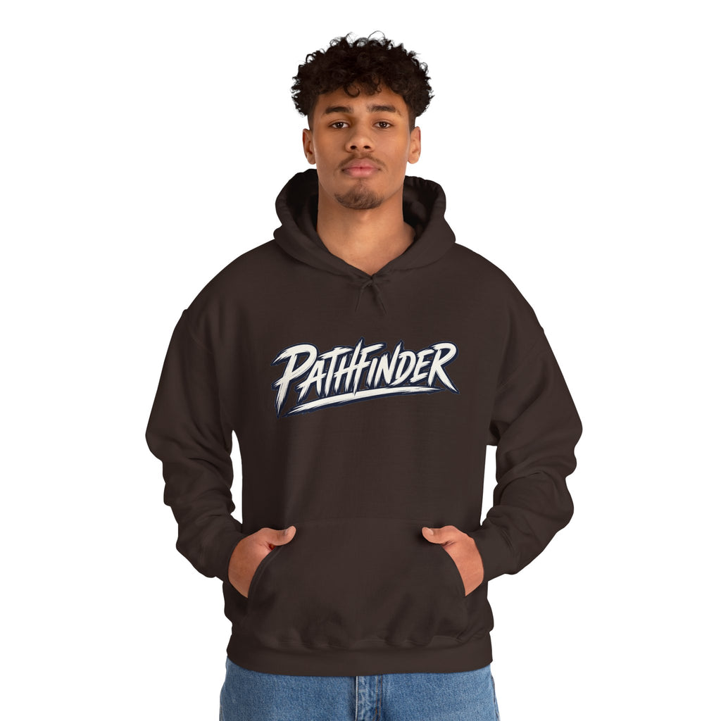 Pathfinder Graphic Hoodie — Retro Script Logo Pullover