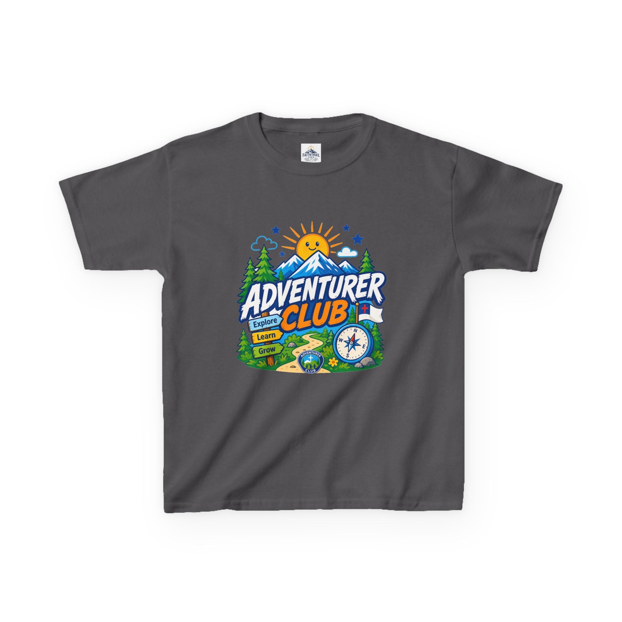 Adventurer Club Kids Tee | Camping Compass Sunrise Outdoors