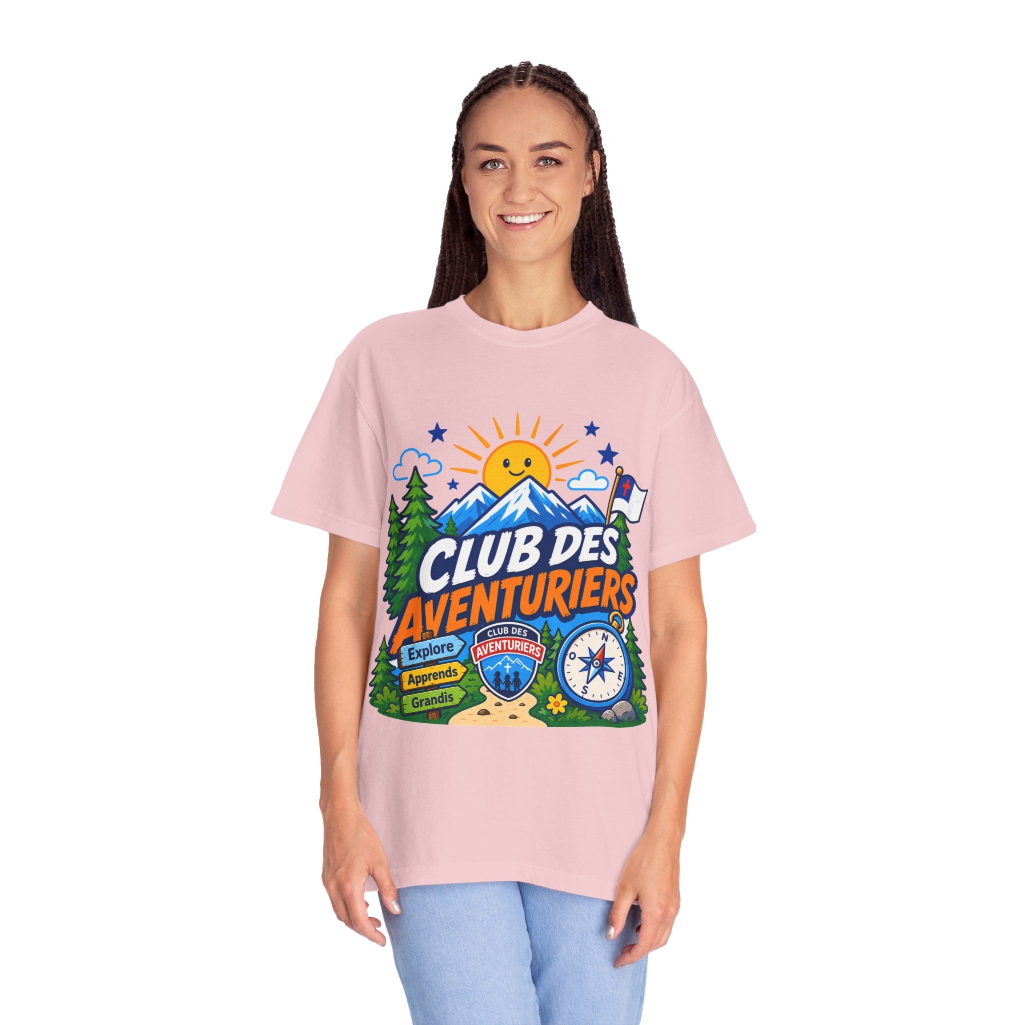 Club des Aventuriers T-Shirt Unisexe (Adultes) | Camping Boussole et Soleil