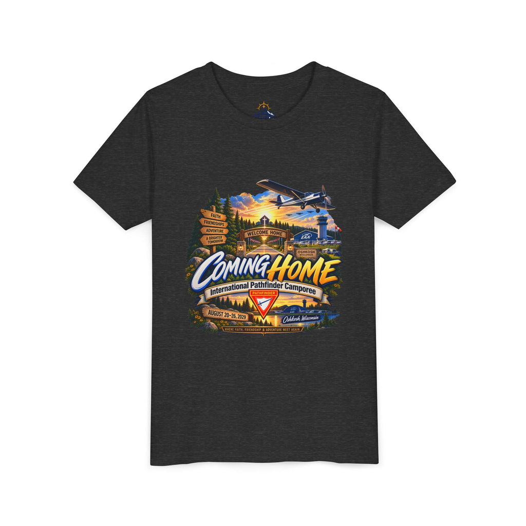 International Pathfinder Camporee - Stand Strong - Osh Kosh T-Shirt/Youth Tee — "Coming Home"