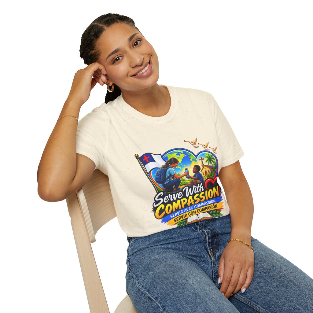 Serve With Compassion T-Shirt — Christian Faith-Based Volunteer Tee