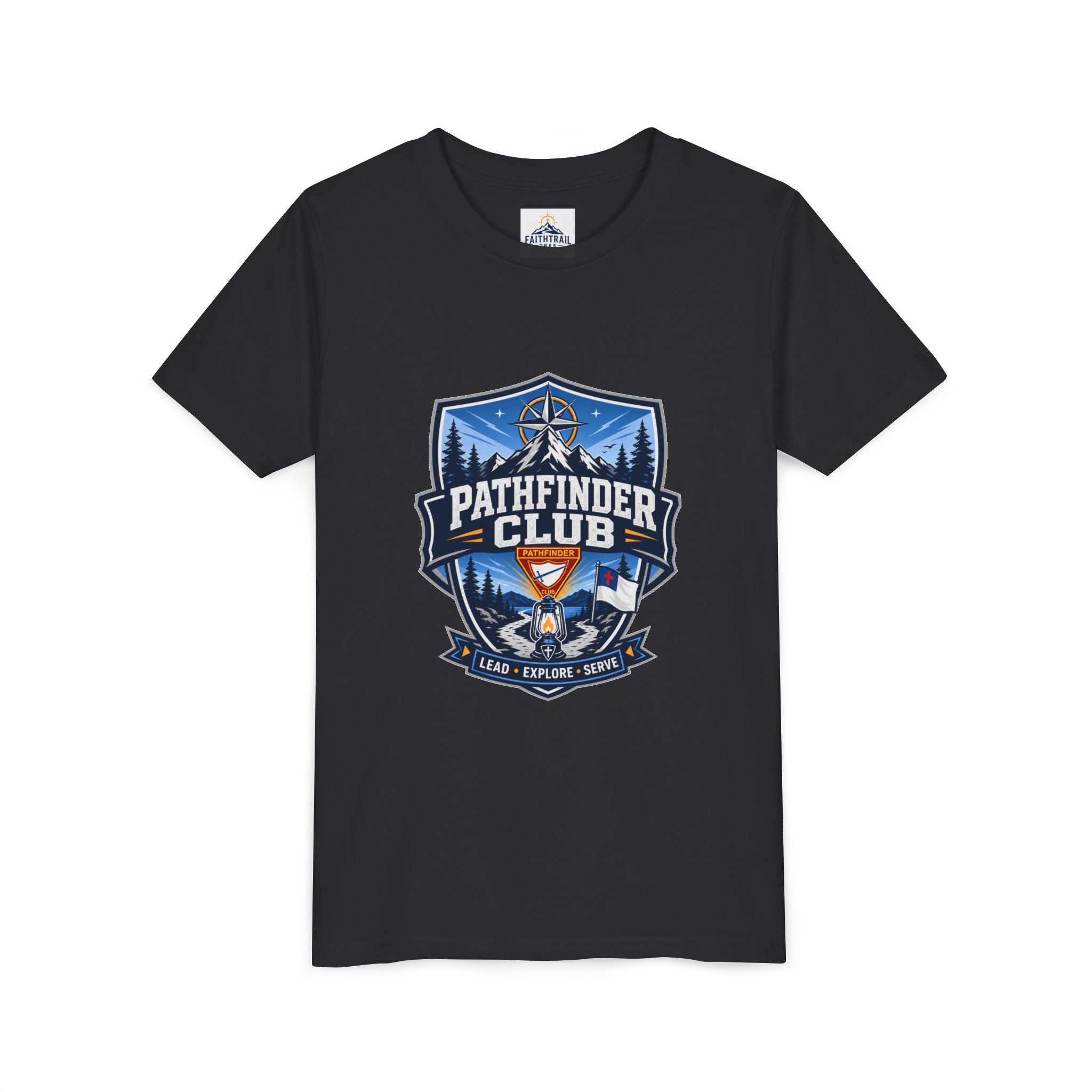 Conquistadores Camiseta para jóvenes | Camping Compass, Fogata, Pinos