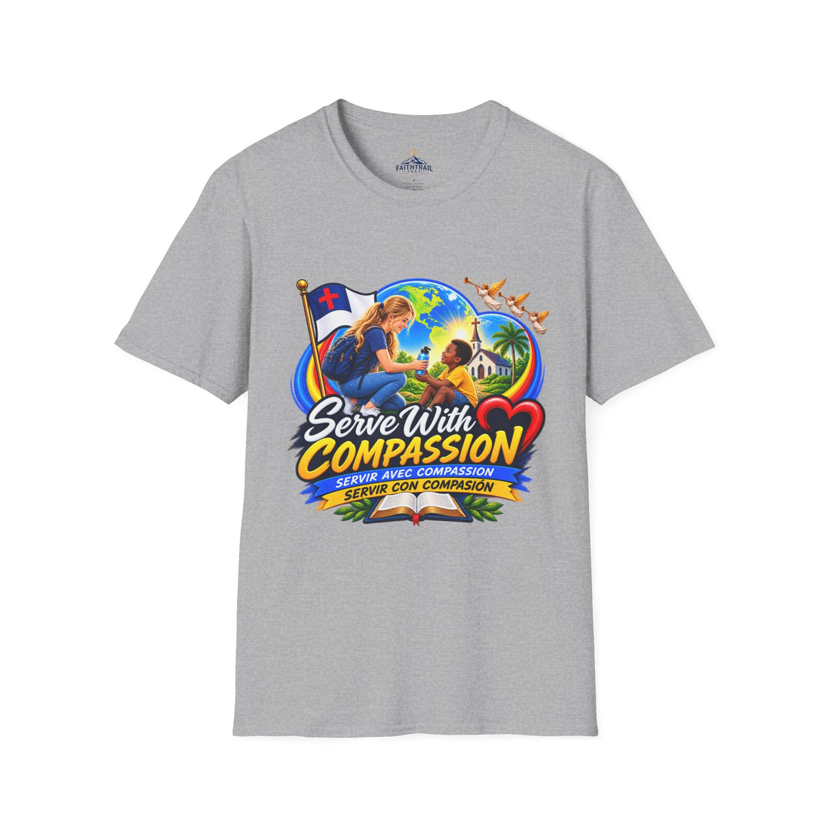 Serve With Compassion T-Shirt — Christian Volunteer Faith Tee