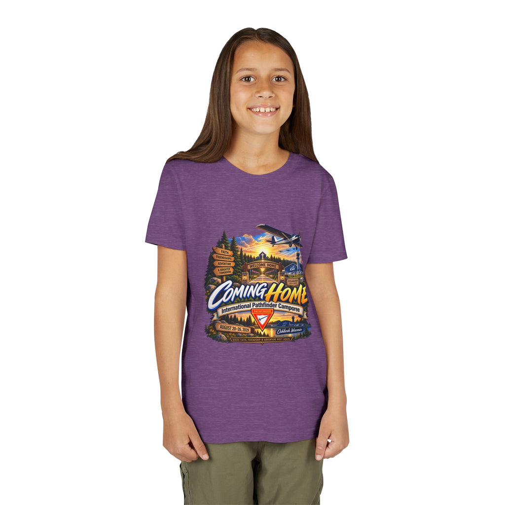 International Pathfinder Camporee - Stand Strong - Osh Kosh T-Shirt/Youth Tee — "Coming Home"