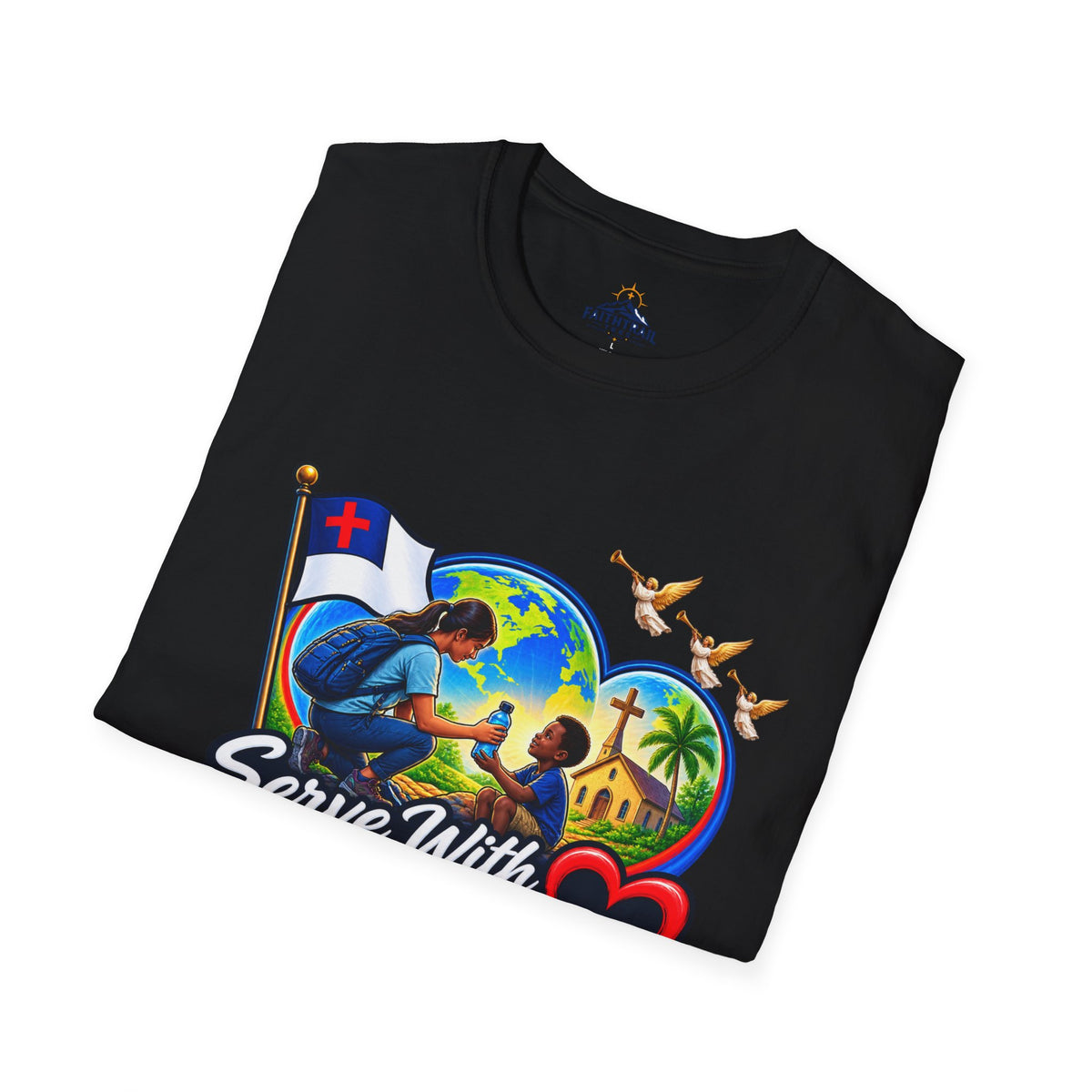 Serve With Compassion T-Shirt — Christian Faith-Based Volunteer Tee