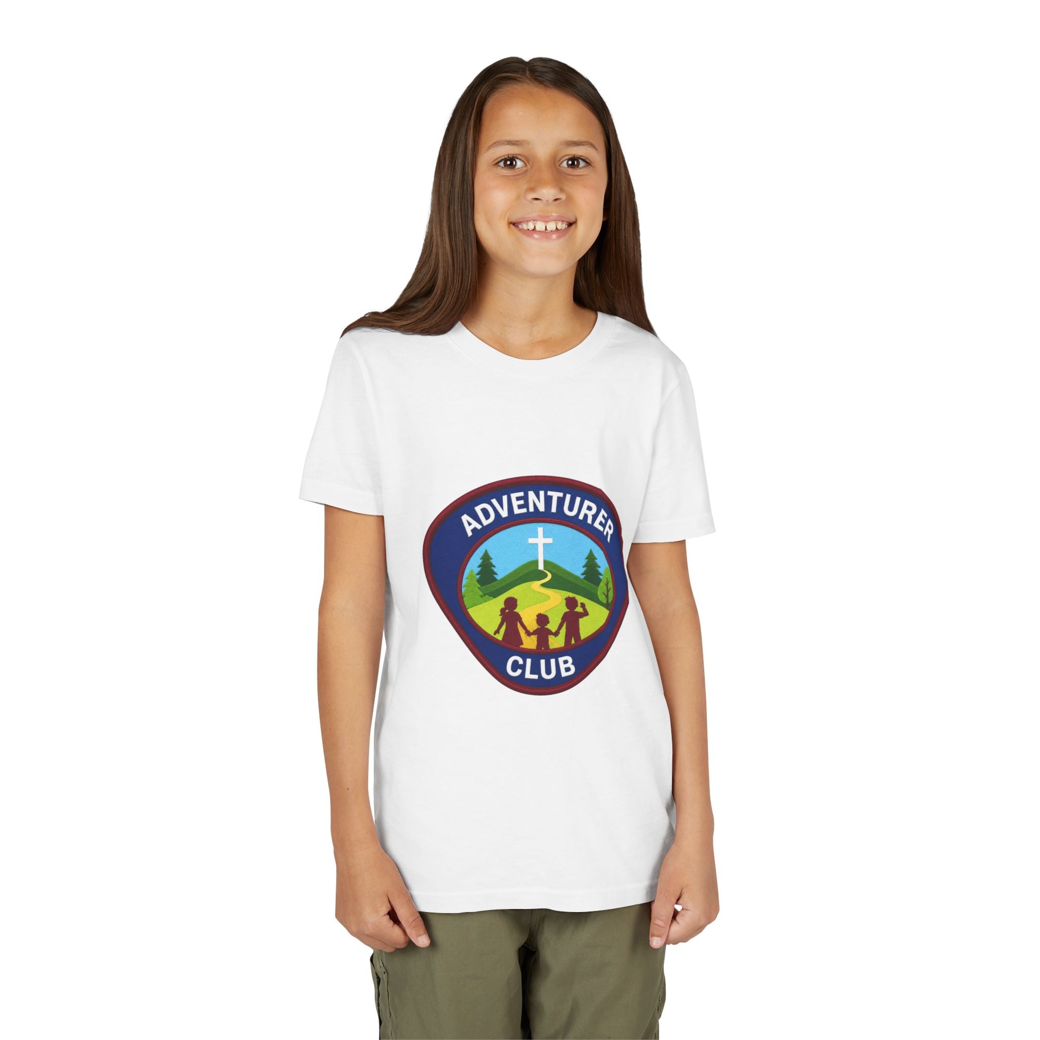Adventurer Club Youth Tee – Christian Kids Outdoor Badge Shirt