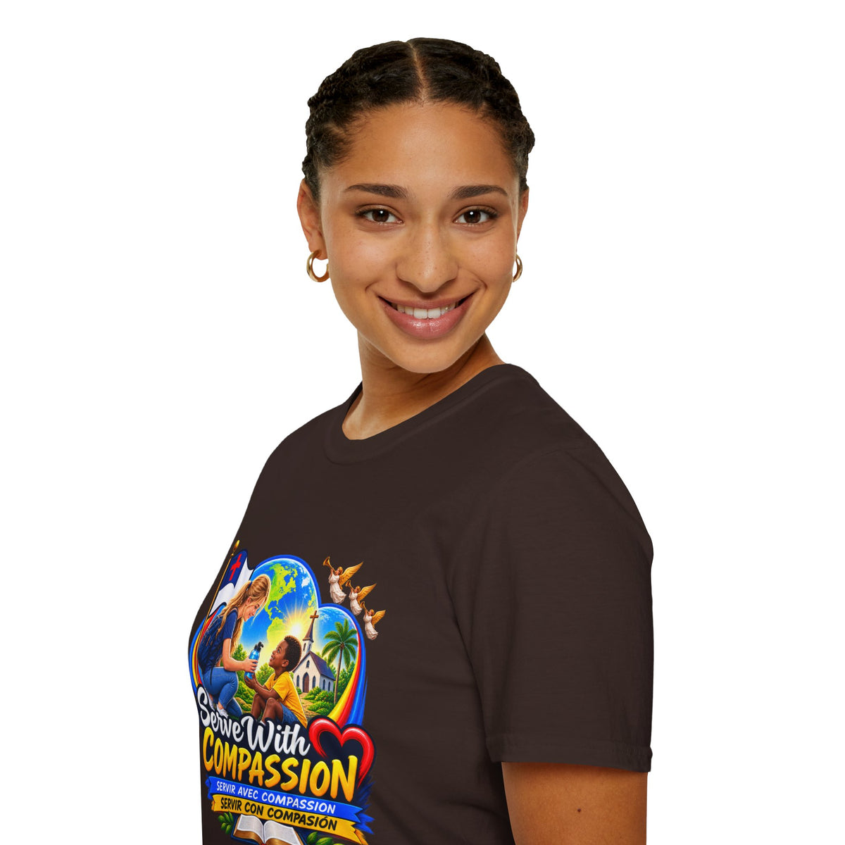 Serve With Compassion T-Shirt — Christian Volunteer Faith Tee