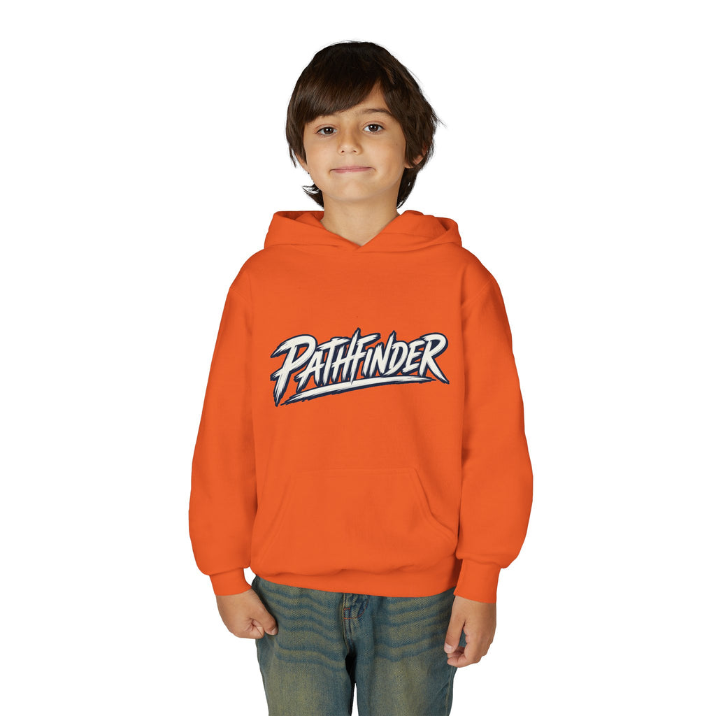 Pathfinder Youth Hoodie — Graphic Youth Pullover with Bold Script Logo