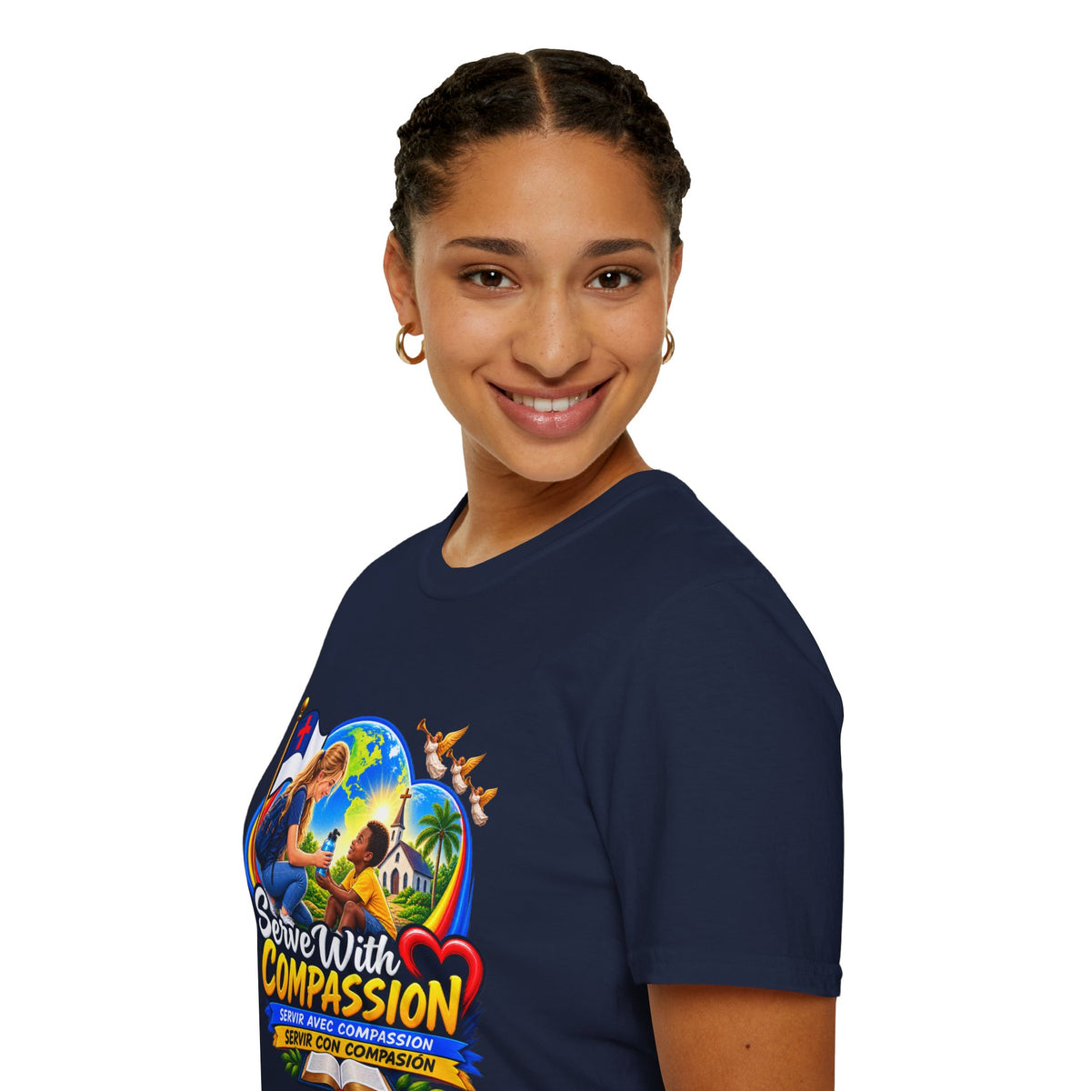Serve With Compassion T-Shirt — Christian Volunteer Faith Tee