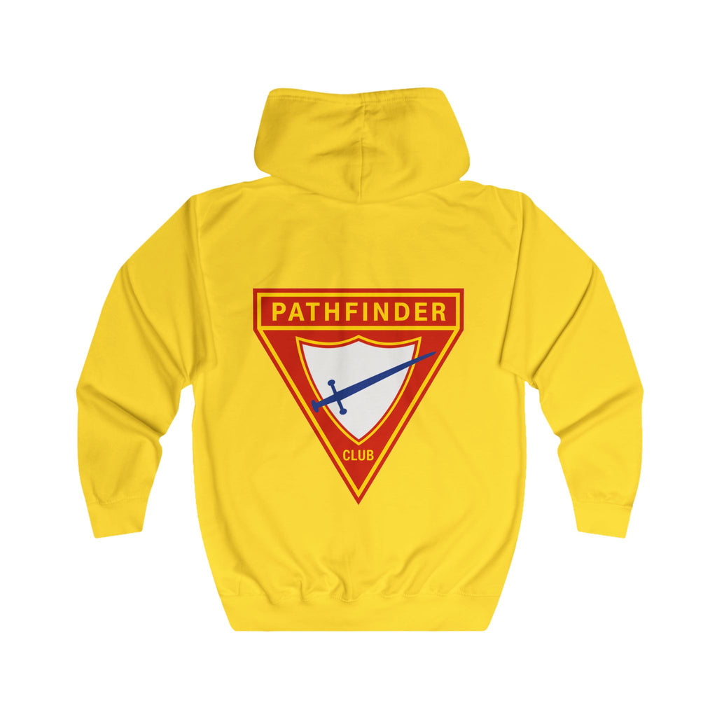 Pathfinder Club Zip Hoodie – Retro Shield Logo Hoodie