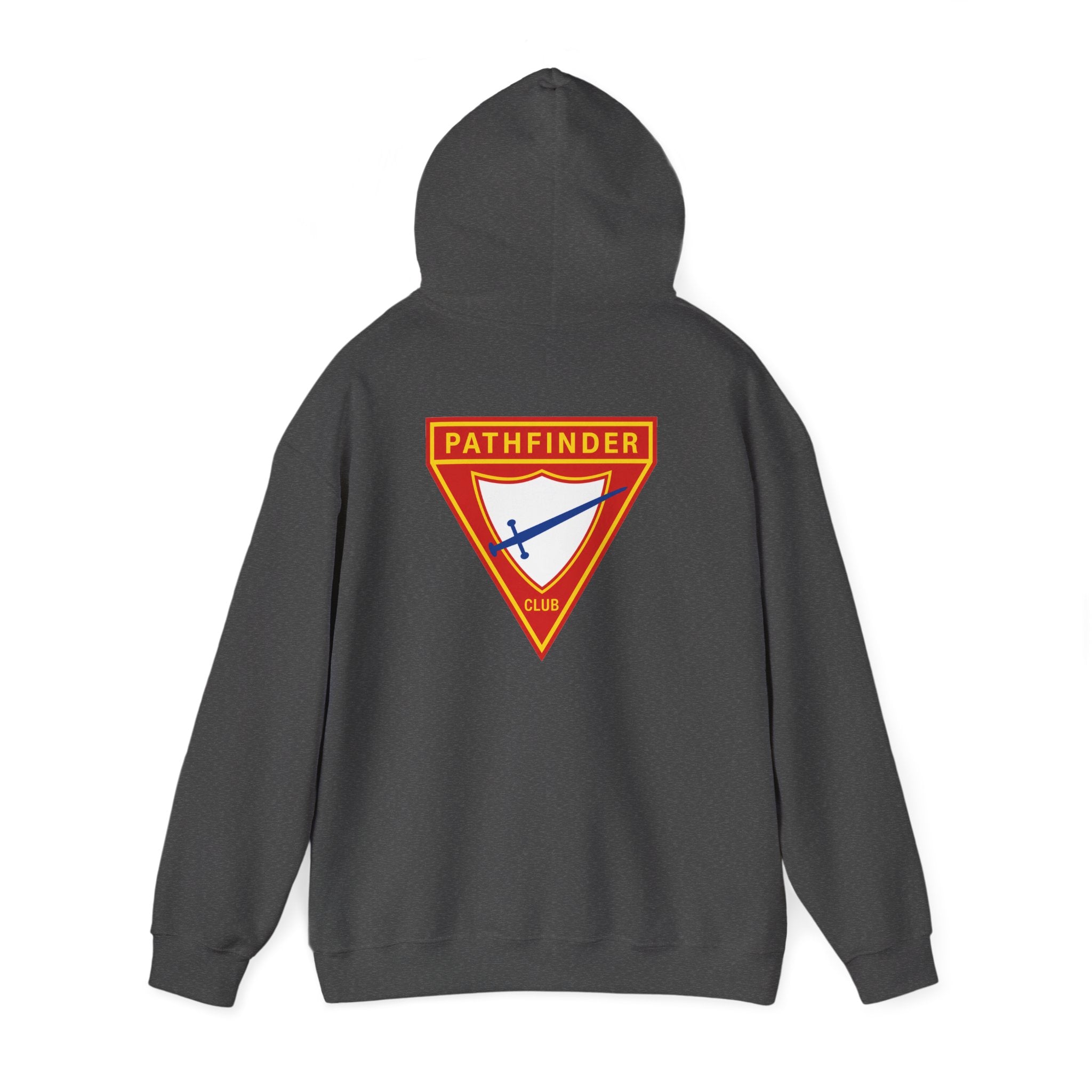 Pathfinder Club Hoodie — Vintage Triangle Patch Logo Hooded Sweatshirt