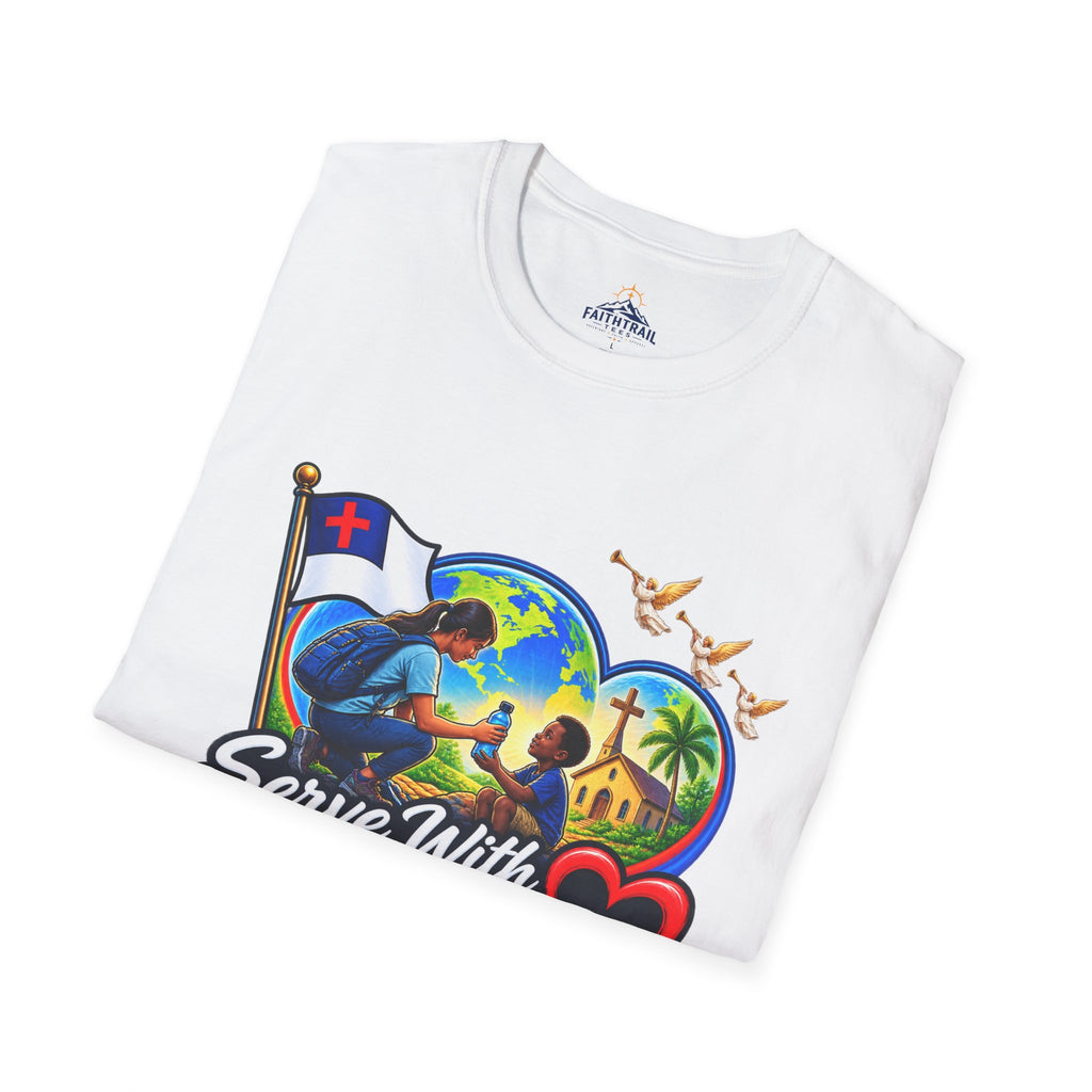 Serve With Compassion T-Shirt — Christian Faith-Based Volunteer Tee