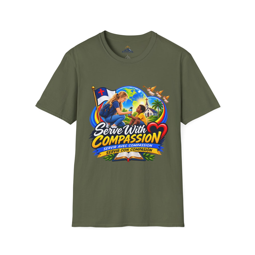 Serve With Compassion T-Shirt — Christian Volunteer Faith Tee