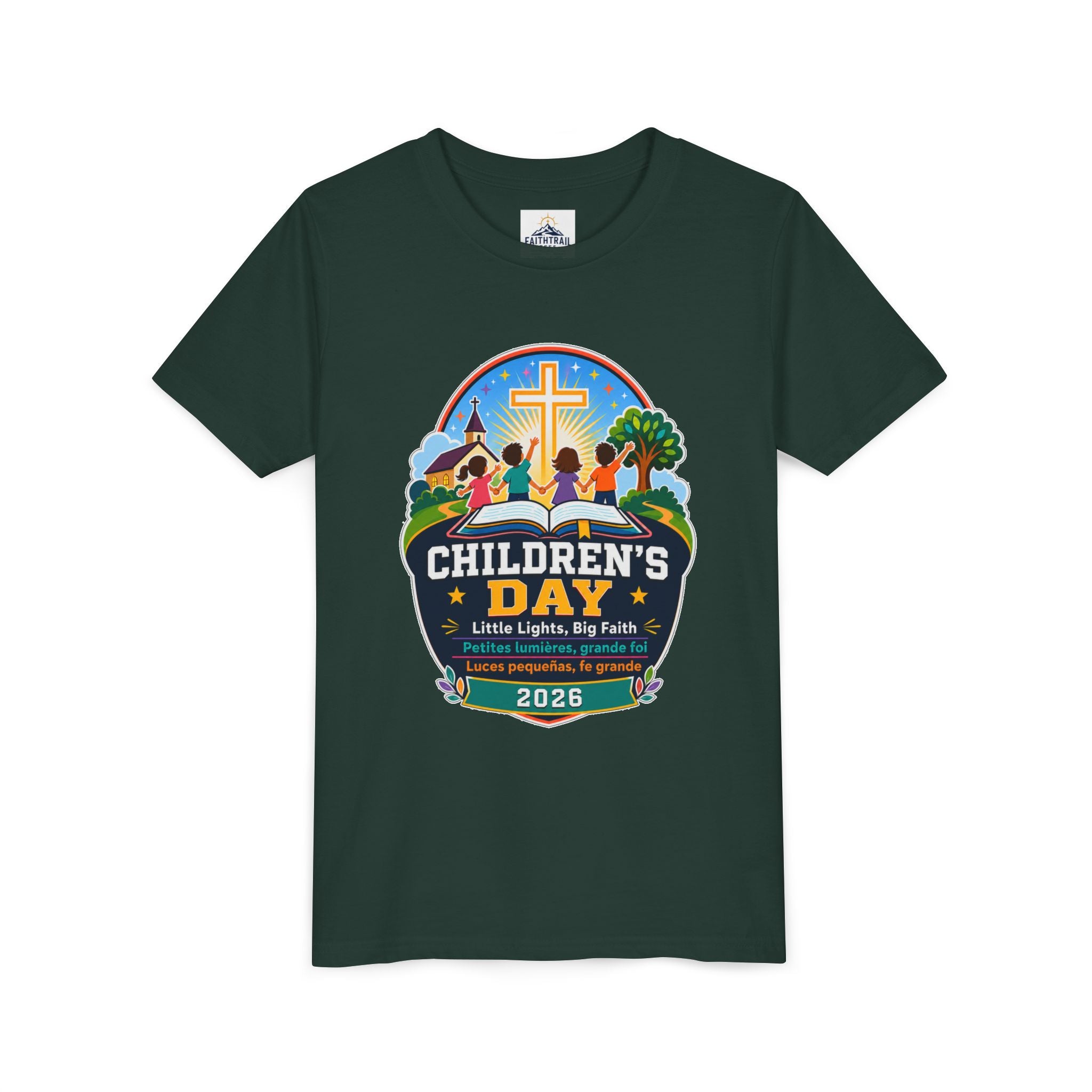 Children's Day Youth Tee – 'Little Lights, Big Faith' 2026 Church Kids T‑Shirt