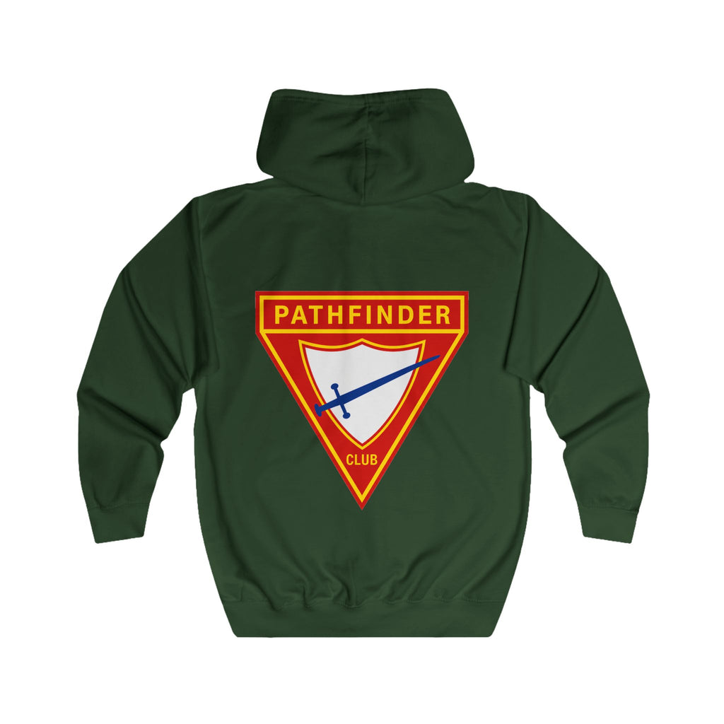 Pathfinder Club Zip Hoodie – Retro Shield Logo Hoodie