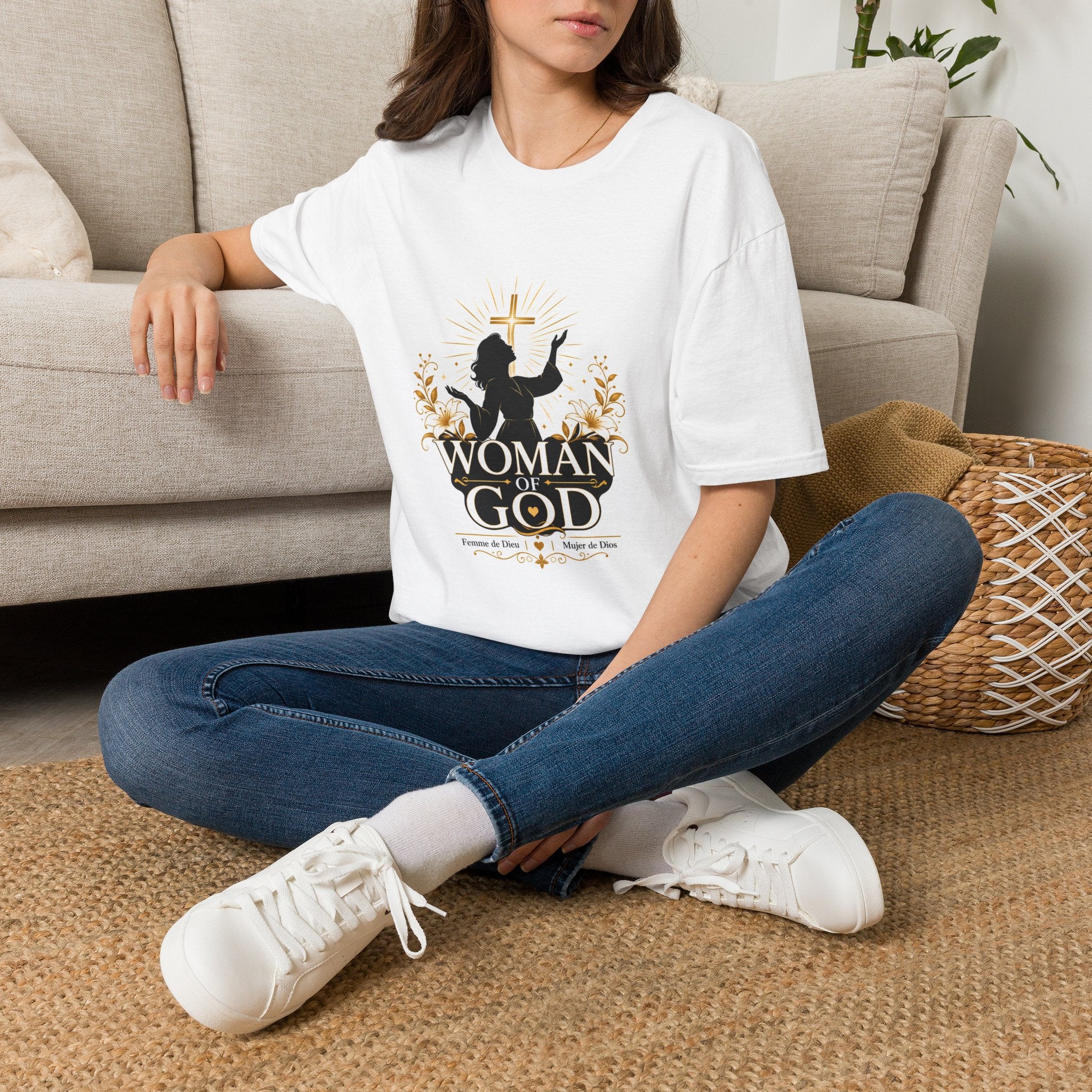 Woman of God T‑Shirt — Faith-Inspired Christian Tee with Cross Silhouette
