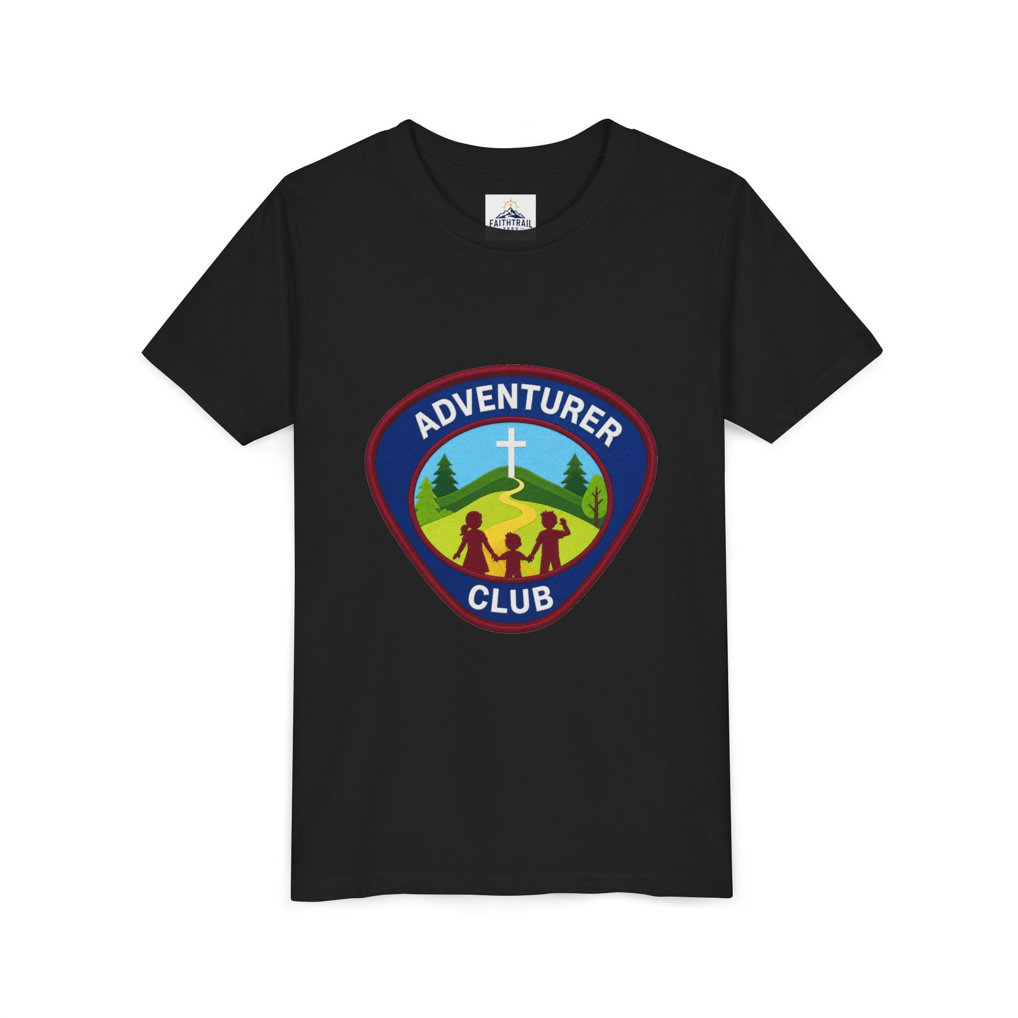 Adventurer Club Youth Tee – Christian Kids Outdoor Badge Shirt