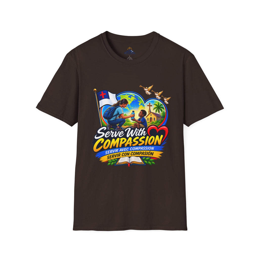 Serve With Compassion T-Shirt — Christian Faith-Based Volunteer Tee