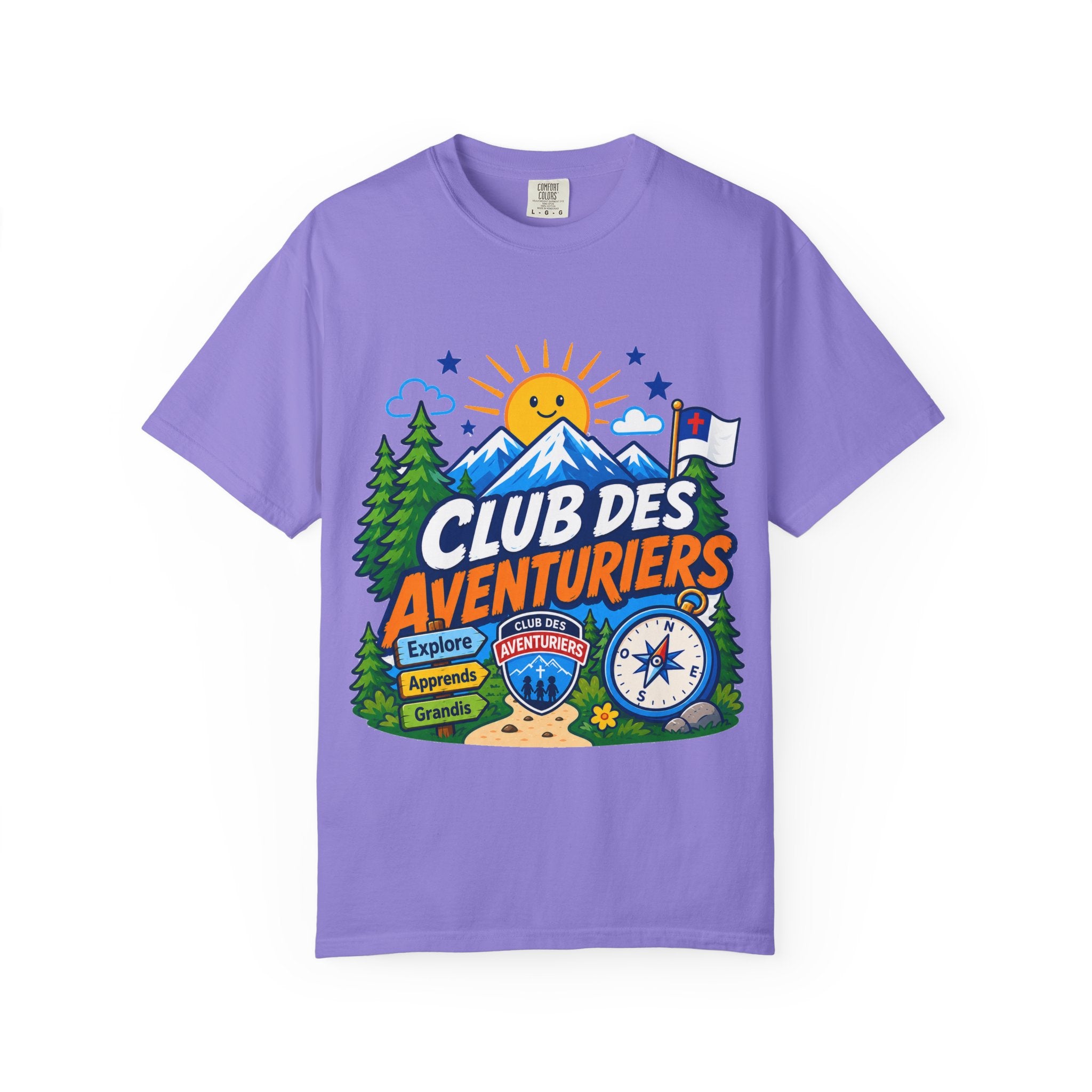 Club des Aventuriers T-Shirt Unisexe (Adultes) | Camping Boussole et Soleil