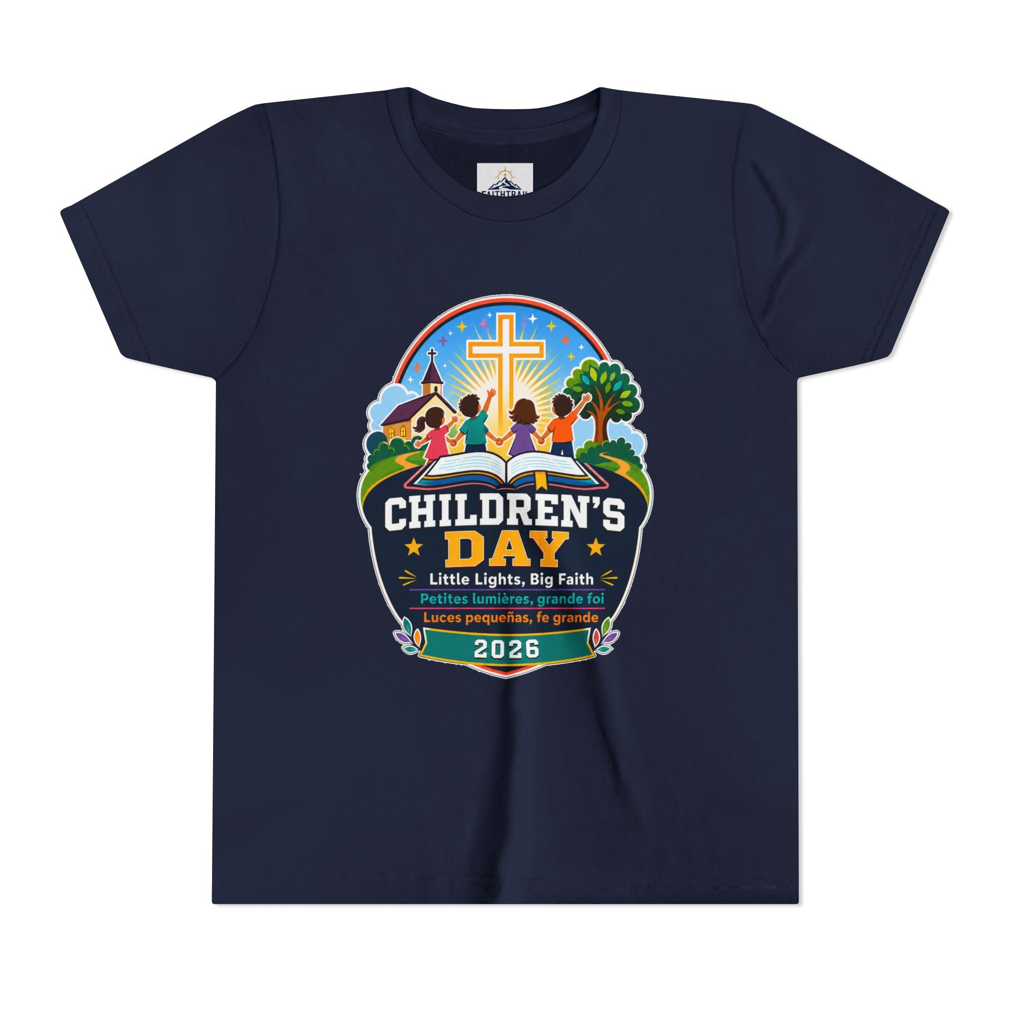 Children's Day Youth Tee – 'Little Lights, Big Faith' 2026 Church Kids T‑Shirt