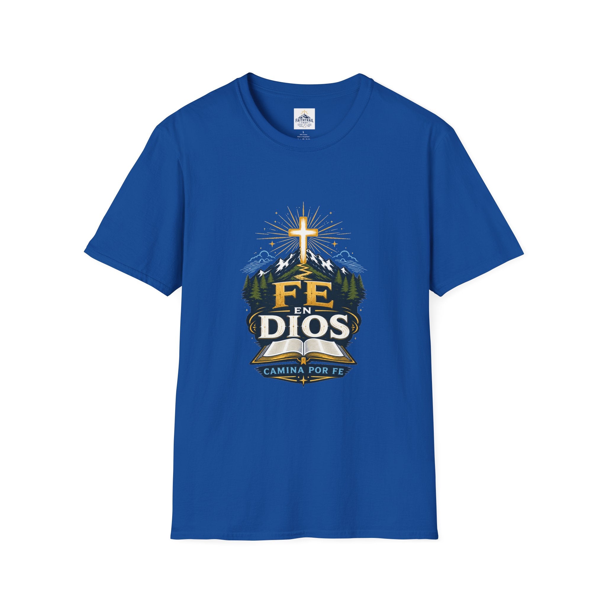 Camiseta — "Fe En Dios" Cross Mountain Christian Tee