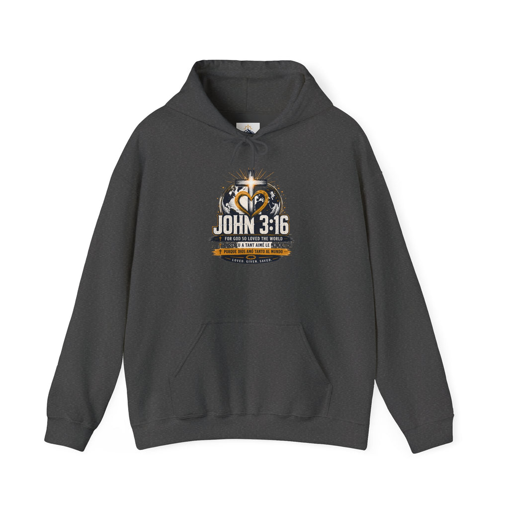 John 3:16 Christian Hoodie — Faith Cross Gospel Sweatshirt