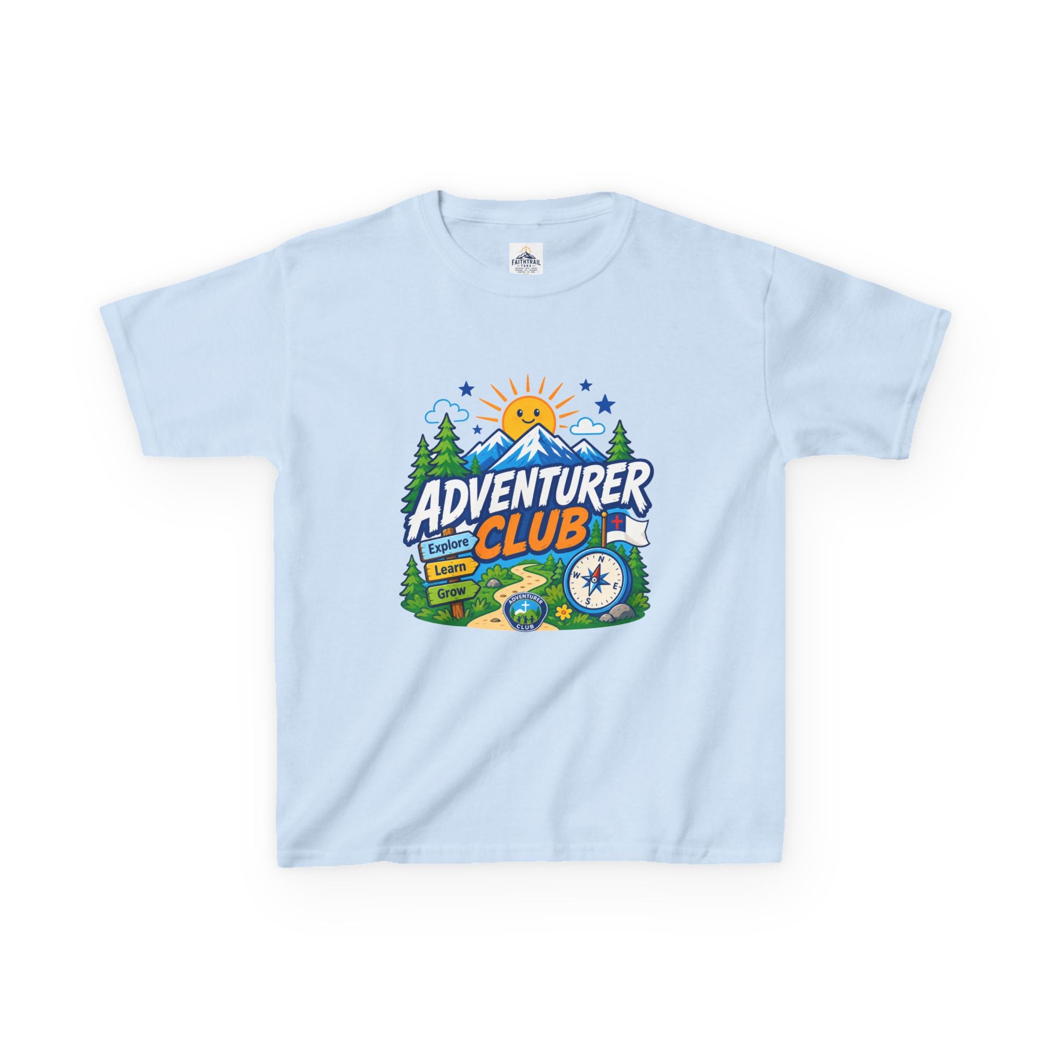 Adventurer Club Kids Tee | Camping Compass Sunrise Outdoors