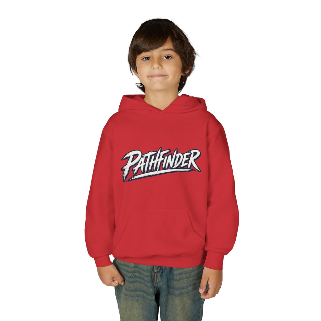 Pathfinder Youth Hoodie — Graphic Youth Pullover with Bold Script Logo
