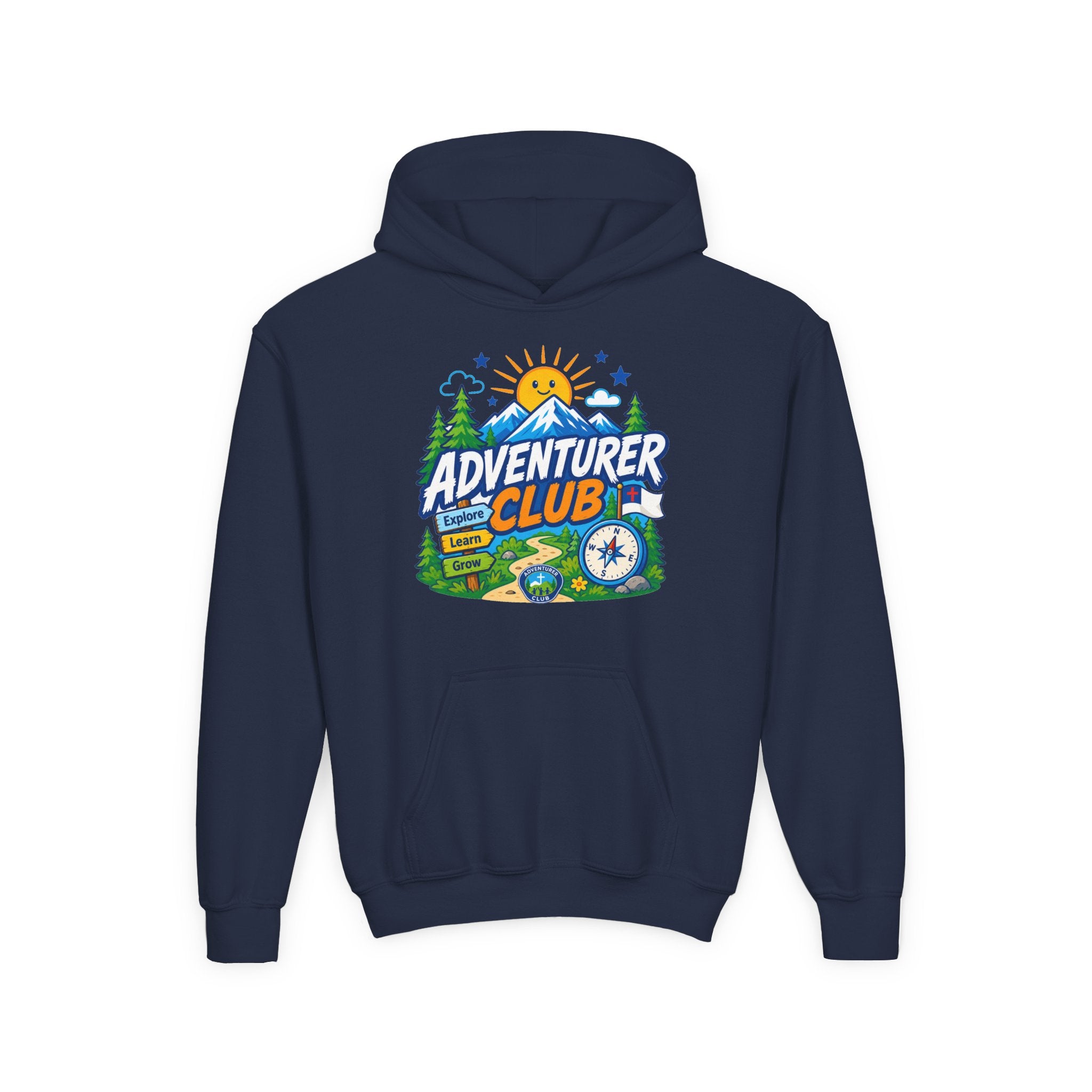 Adventurer Club Graphic Hoodie for Kids | Youth Sweatshirt, Outdoor Camping Design
