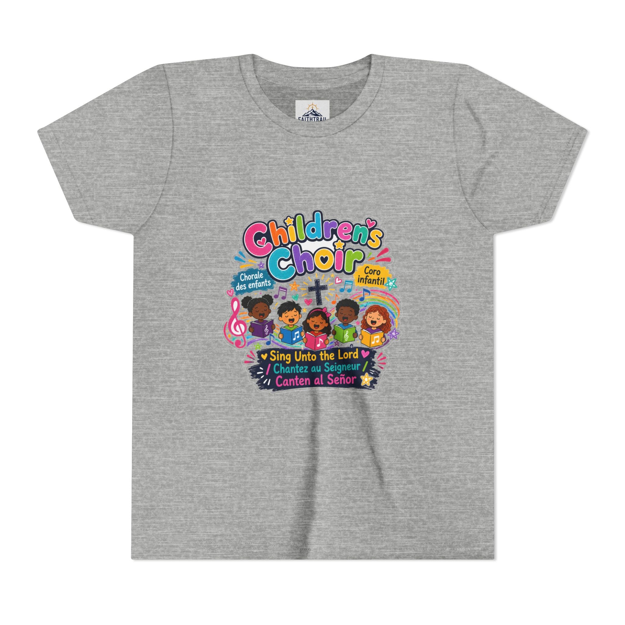 Children's Choir Youth Tee — Colorful 'Children's Choir' Gospel Music Shirt for Kids